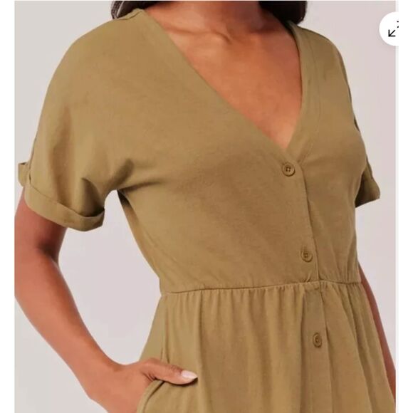 Pact Fennel The Portside Organic Cotton Linen Dress Fennel XS - Picture 3 of 7